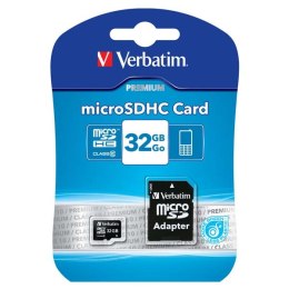 Verbatim Karta pamięci Micro Secure Digital Card Premium, 32GB, micro SDHC, 44083, UHS-I U1 (Class 10), z adapterm