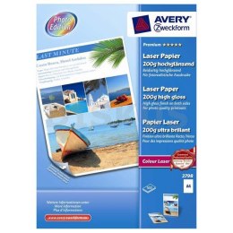 Avery Zweckform Laser Papier Premium, foto papier, wysoki połysk, biały, A4, 200 g/m2, 100 szt., 2798, laser
