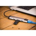 USB (3.1) hub 5-port, 49141, szara, długość przewodu 15cm, Verbatim, adapter USB C na USB C, 1x USB A, HDMI, ETHERNET
