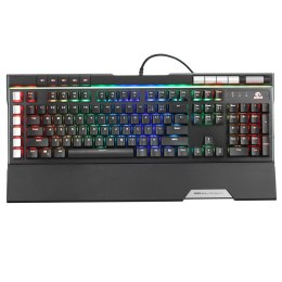 Marvo KG965G, klawiatura US, do gry, niebieskie przełączniki rodzaj przewodowa (USB), czarna, mechaniczna, podświetlenie RGB
