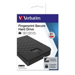 Verbatim zewnętrzny dysk twardy, Fingerprint Secure HDD, 2.5