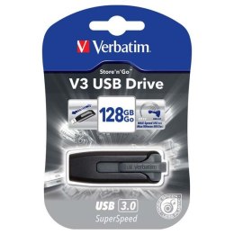 Verbatim USB pendrive USB 3.0, 128GB, V3, Store N Go, czarny, 49189, USB A, z wysuwanym złączem