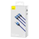 Kabel USB 3w1 Baseus Rapid Series, micro USB / Lightning / USB-C, 20W, 1.2m (niebieski)