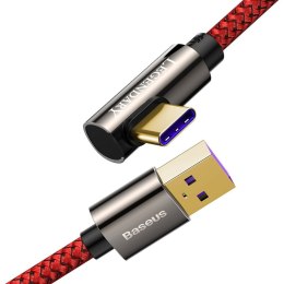 Kabel USB do USB-C kątowy Baseus Legend Series, 66W, 2m (czerwony)