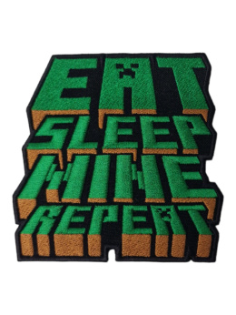 Minecraft naszywka termo Eat Sleep Mine Repeat