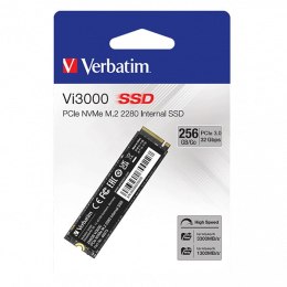 Dysk SSD wewnętrzny Verbatim NVMe, 256GB, GB, Vi3000 M.2, 49373, 3300 MB/s-R, 1300 MB/s-W