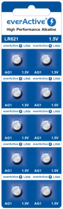 Bateria mini everActive AG1 G1 LR621 LR60 10 sztuk alkaliczna