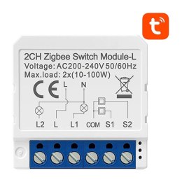 Inteligentny przełącznik dopuszkowy ZigBee Avatto LZWSM16-W2 Bez Neutralnego TUYA