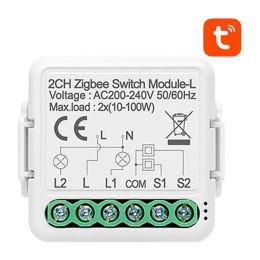 Inteligentny przełącznik dopuszkowy ZigBee Avatto N-LZWSM01-2 Bez Neutralnego TUYA