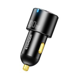Ładowarka samochodowa USB-A+USB-C 100W Essager (czarna)