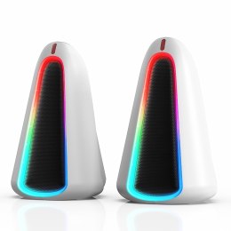 Marvo głośniki MONKA SG-500, 2.0, 6W, białe, regulacja głośności, podświetlenie RGB