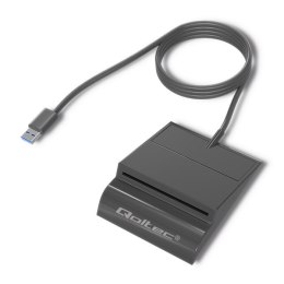 Qoltec Inteligentny czytnik chipowych kart ID SCR-0636 | USB typu C