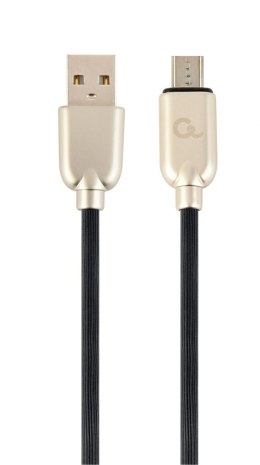 Kabel USB 2.0 (AM/microUSB M) 1m oplot gumowy czarny Gembird
