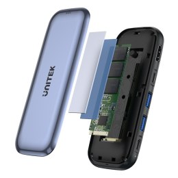 Unitek Storage Hub USB-C dyski M.2, HDMI, PD 100W